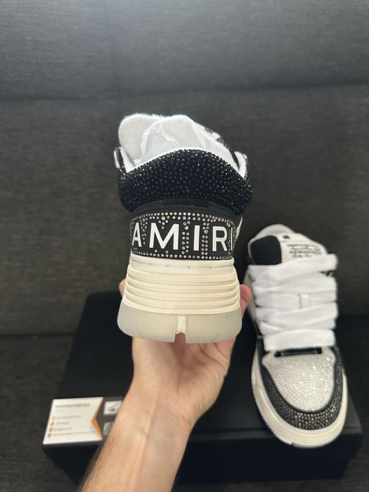 AMIRI MA1 White Black Crystal Embellished