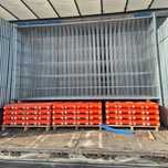 Gard mobil imprejmuire santier , evenimente cu talpa beton, panou