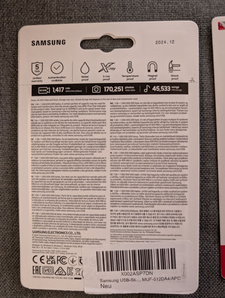 SIGILAT - Stick Flash Drive - Samsung 512GB - Sandisk iXpand 256GB