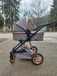 Комбинирана количка Moni - Midas, 2 в 1, сива