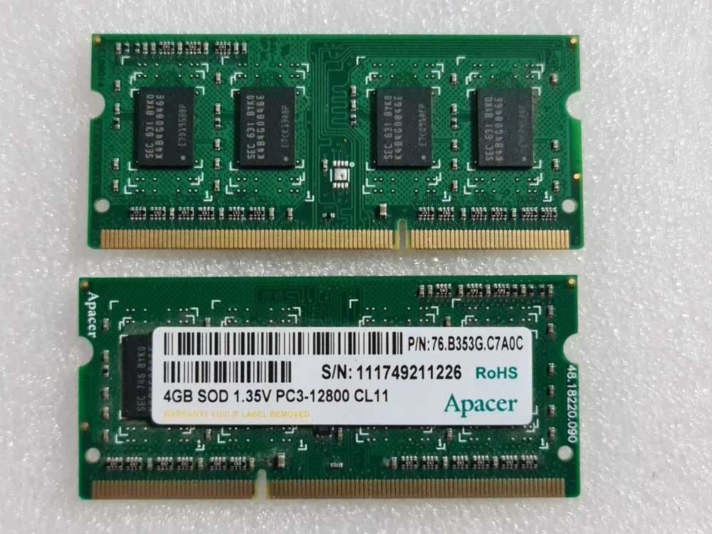 Memorie RAM laptop APACER 4GB SO DIMM DDR3-1600 1.35V - poze reale