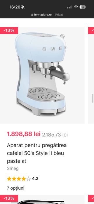 Espressor rasnita fierbator prajitor smeg