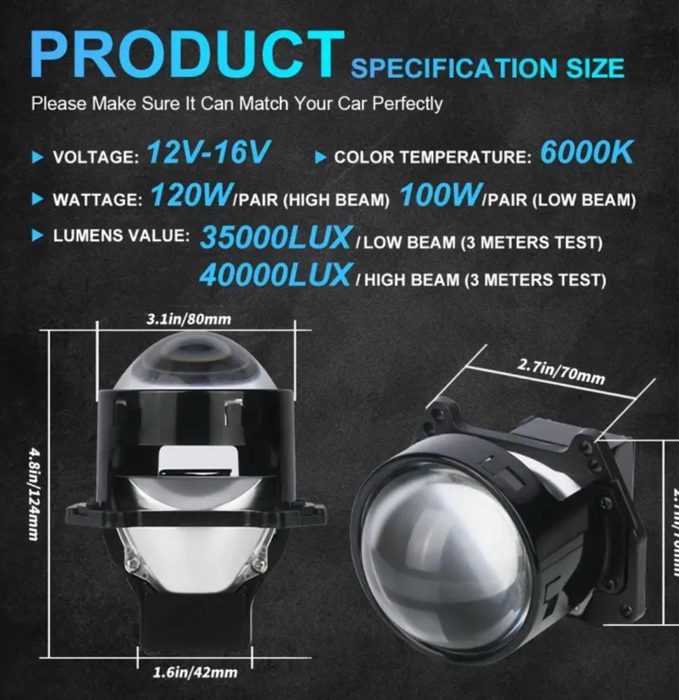 3.0 inch bi led projector lens