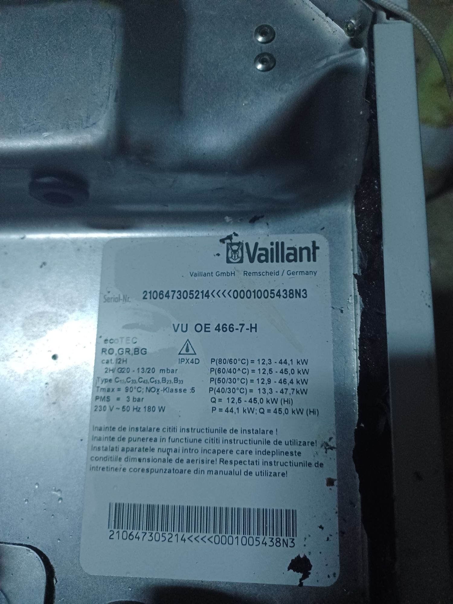 Centrala termica Vaillant Eco Tec VU OE  466