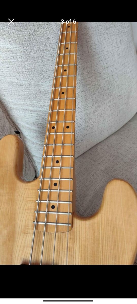 Korean Ash body chitara bass Marathon  MB300 1986 - Natural + gigbag