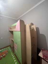Детский шкаф, кровать, стол,  3в1