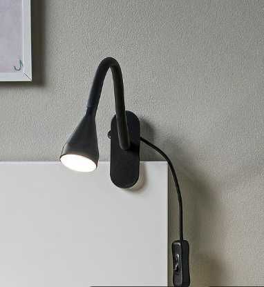 Lampă LED+clemă, negru - Ikea Navlinge