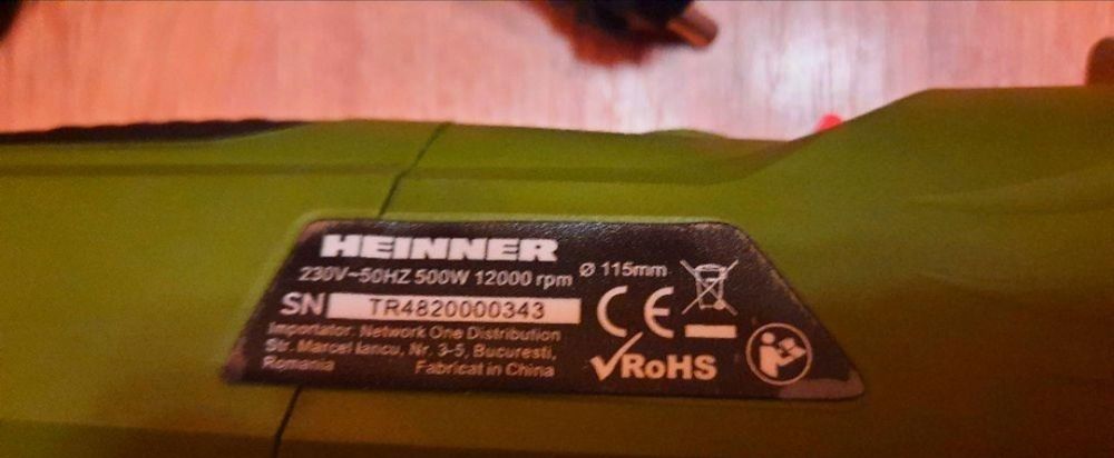 Polizor unghiular, diametru 115 mm, 500 W, 12.000 RPM, Nou!