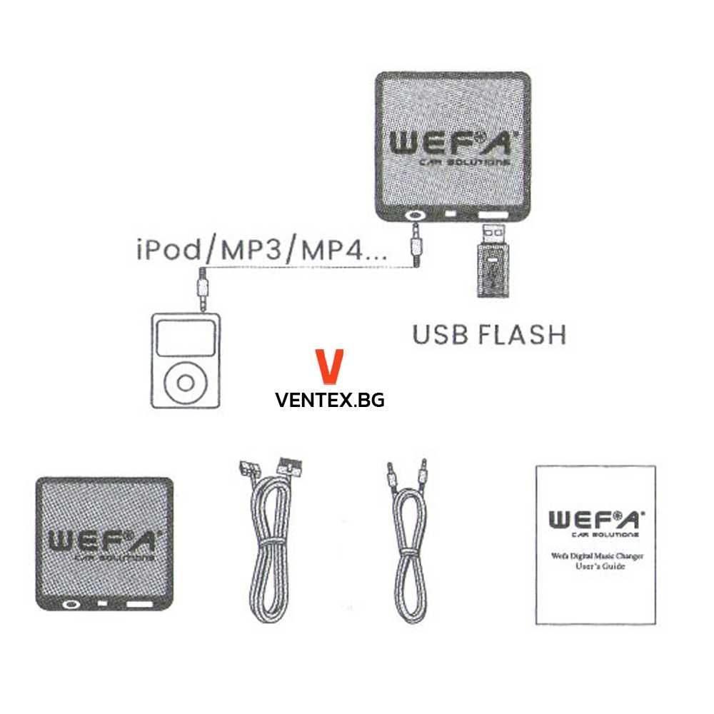 WEFA USB AUX дигитален CD чейнджър за Ауди Фолксваген Шкода 12 пина