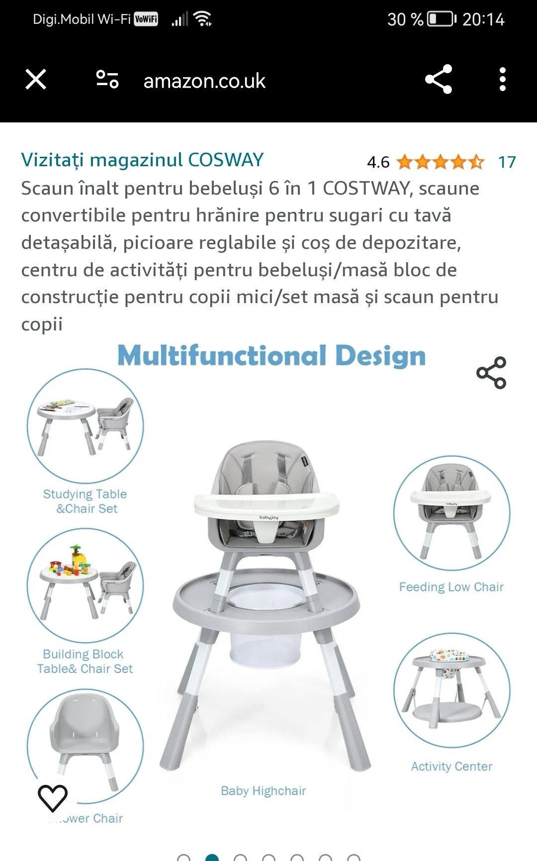 Scaun copil 6 in 1 Baby joy