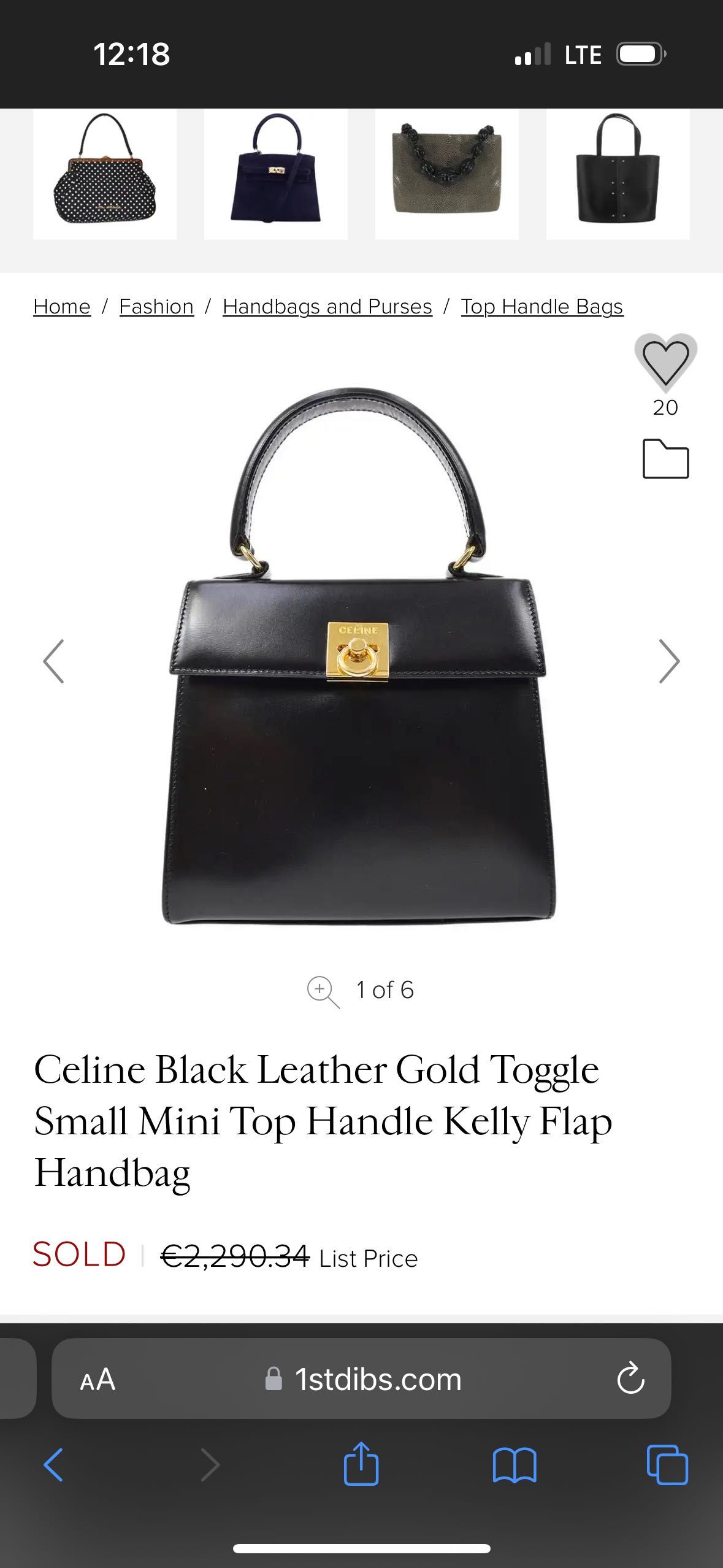 Celine mini Kelly оригинална дамска чанта