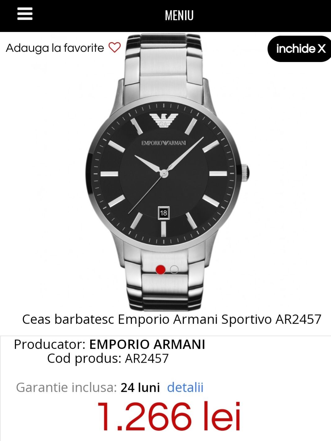 Vand Ceas Emporio Armani