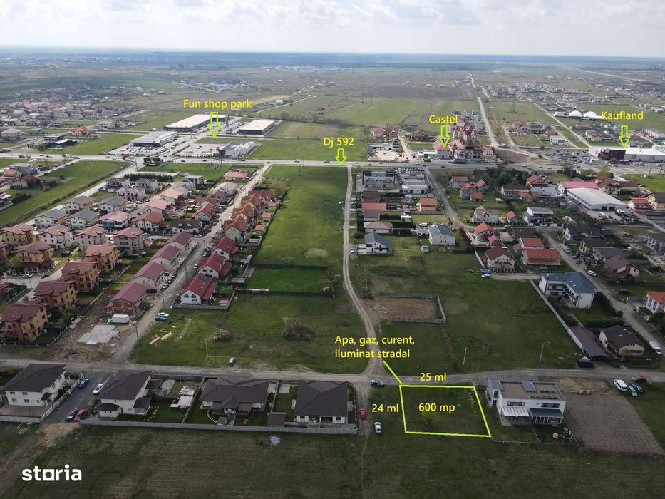 Teren de vânzare – 600 mp cu front de 24 ml în Cartier Europa,Mosnita