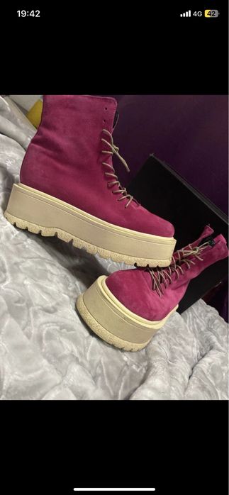 Ghete din piele cu platforma