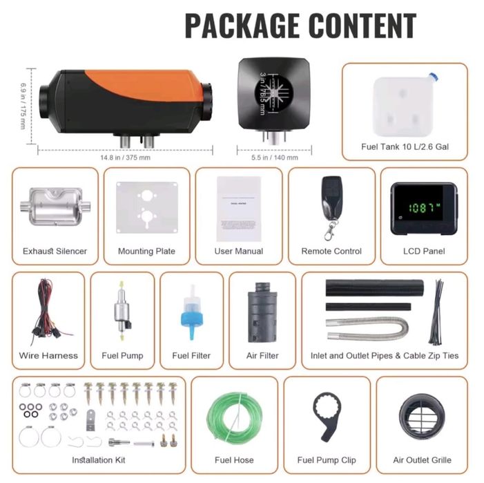 Sirocou webasto FDIK Vevor, 5-8KW, nou, sigilat