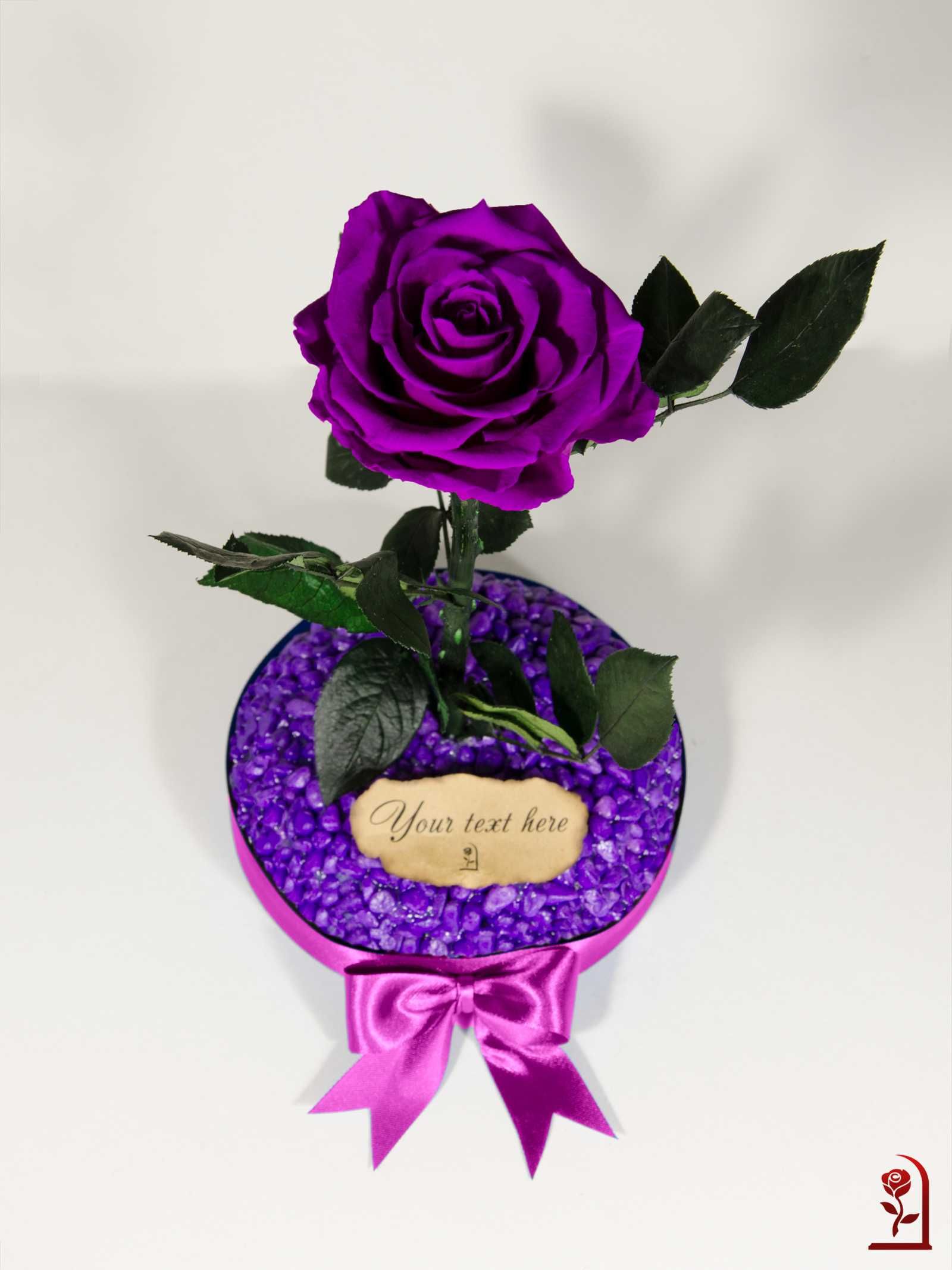 Лилава Вечна Роза в Стъкленица / Подарък за Рожден Ден на Жена