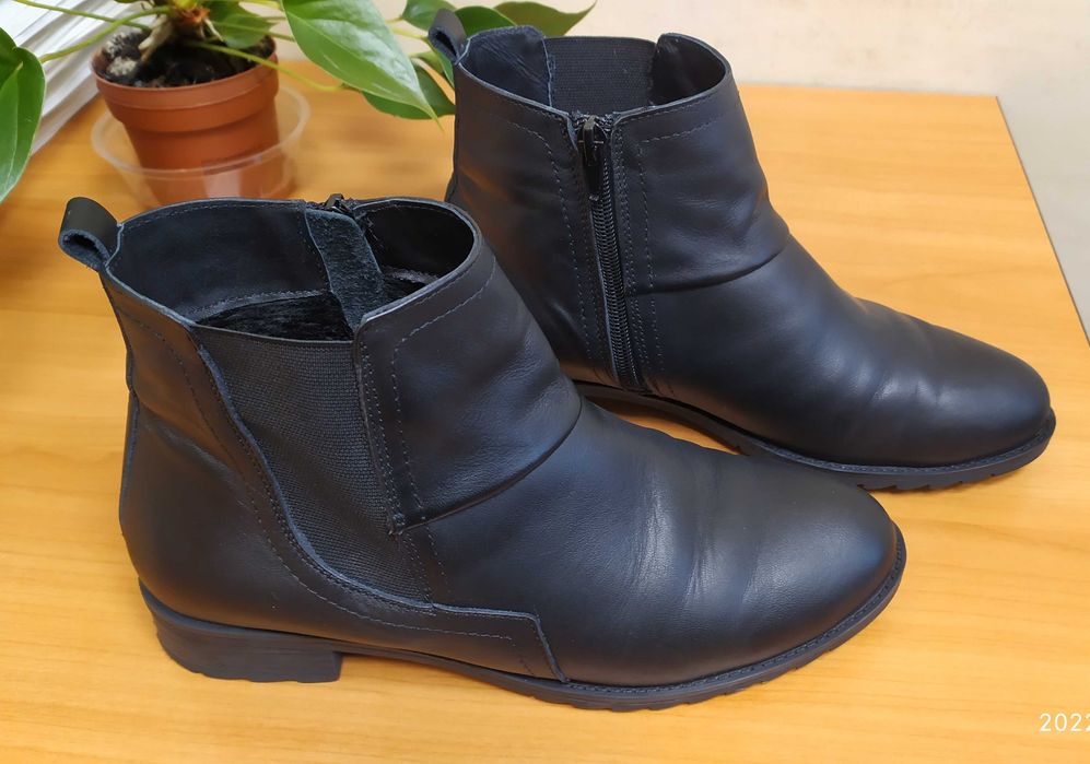 Дамски елегантни кожени боти, естествена кожа, 38 номер