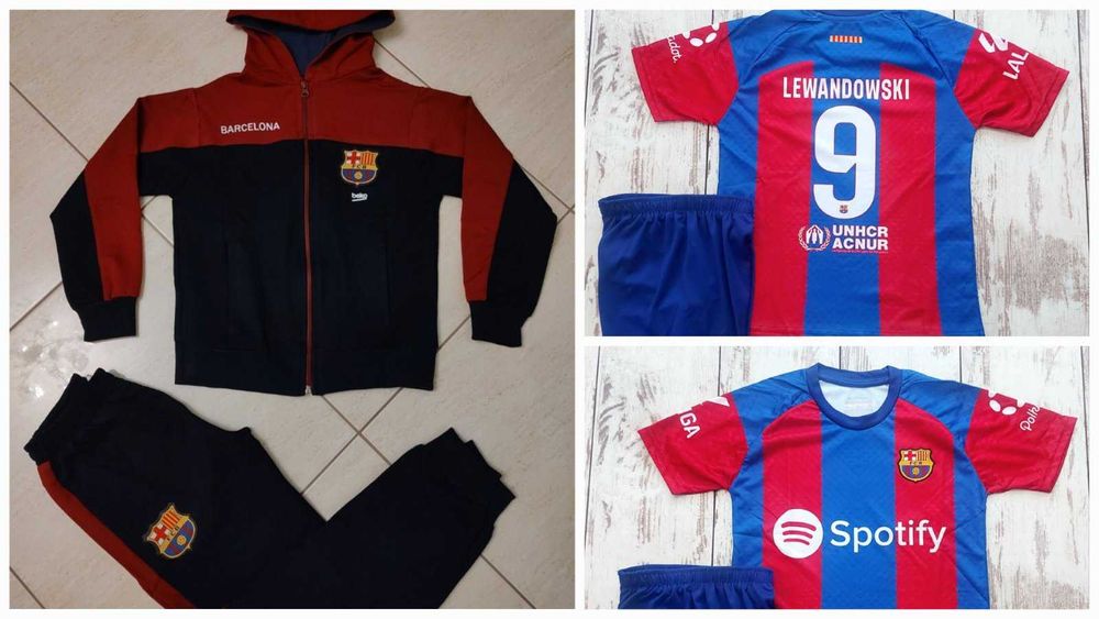 2024 Левандовски Барселона Екип + Калци + Анцуг Комплект Детско Нов