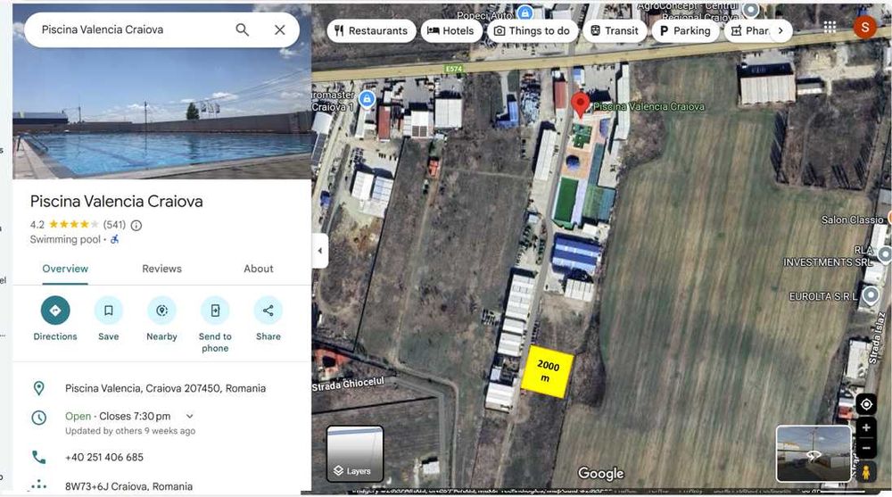Teren 2000 mp comercial/industrial Calea Bucuresti Pielesti