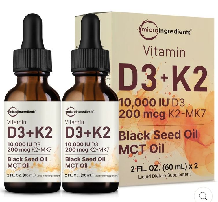 Vitamin d3 k2,5000,10.000 IU,200 mcg,MCT,black seed oil