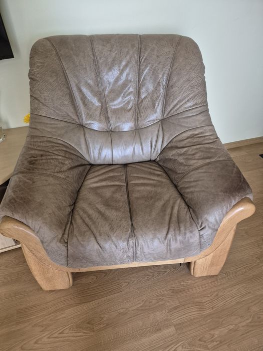 Fotolii lemn cu piele naturala