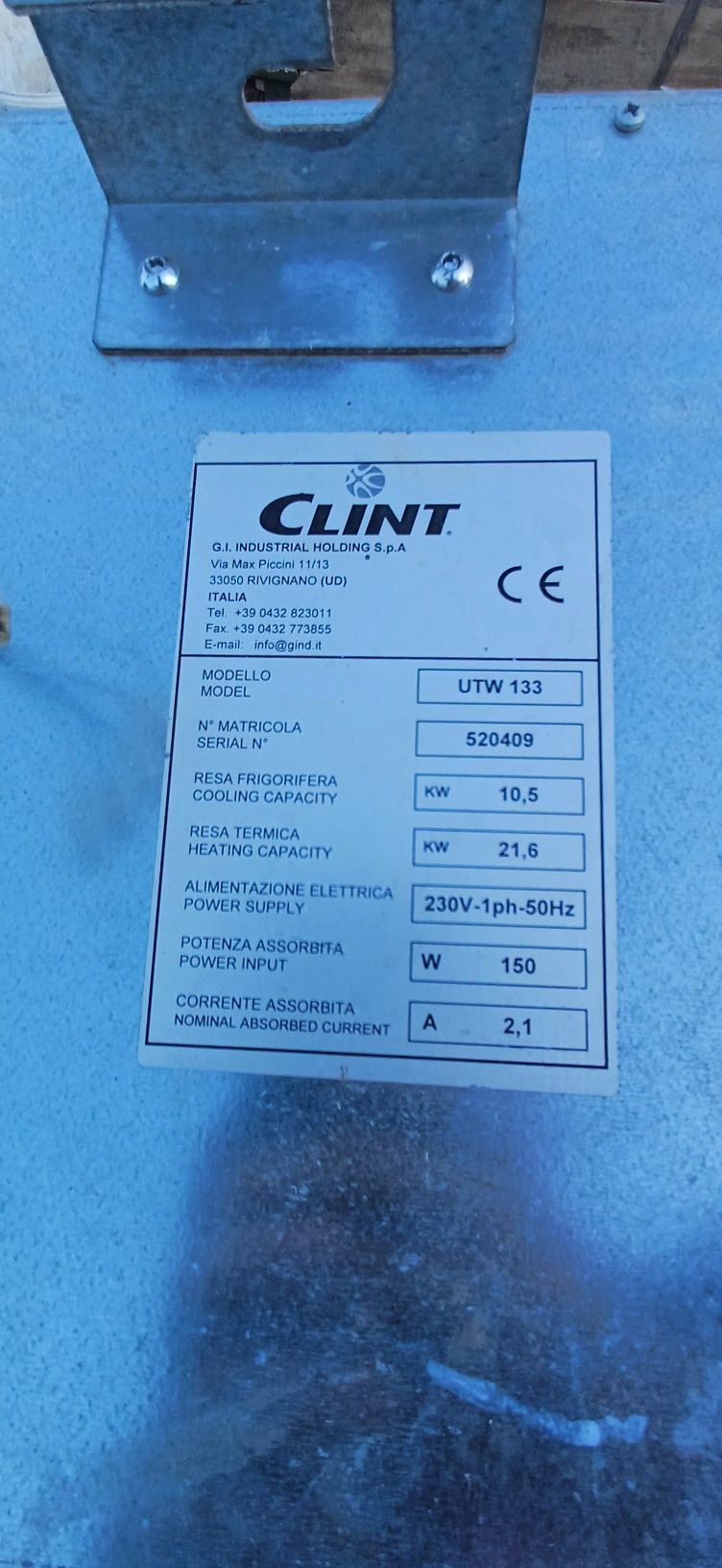 Ventiloconvector  CLINT UTW 133