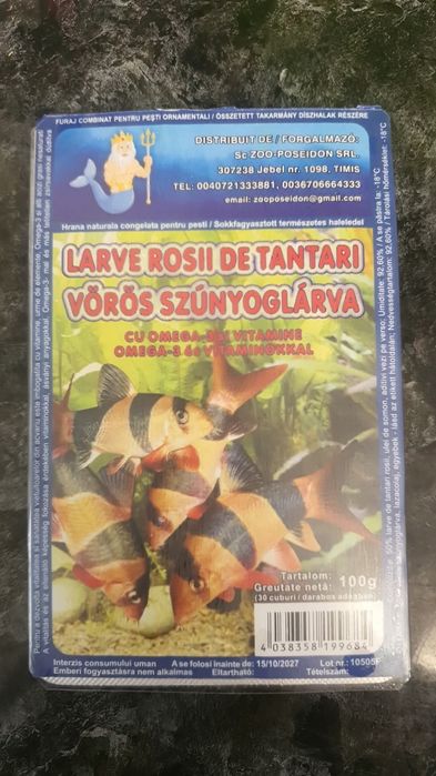 Hrana congelata si pesti acvariu xifo verde,gupy,scalari,cars,auriu,m