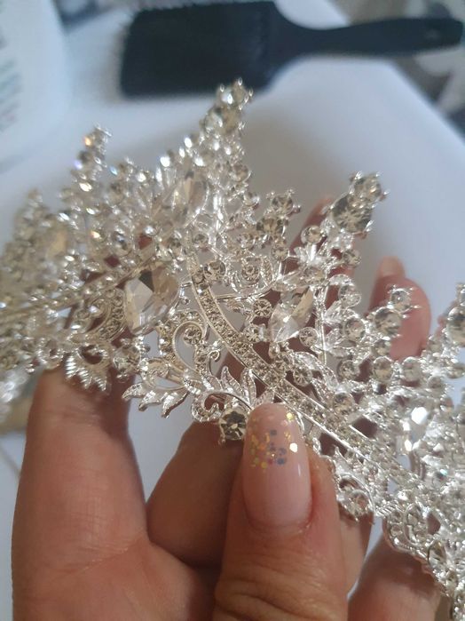 Coronita argintie mireasa