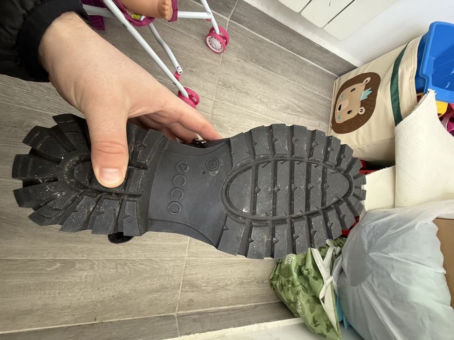 Ghete Ecco piele captusite cu blana naturala original barbati