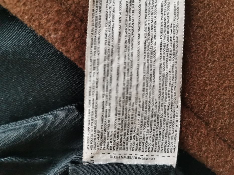 Palton/Jacheta cu gluga Mango Man XS, Lana