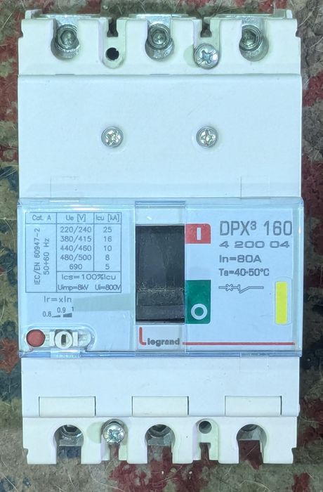 Силовой автомат Legrand DPX³ 160 3P 80А (Арт. 4 200 04)