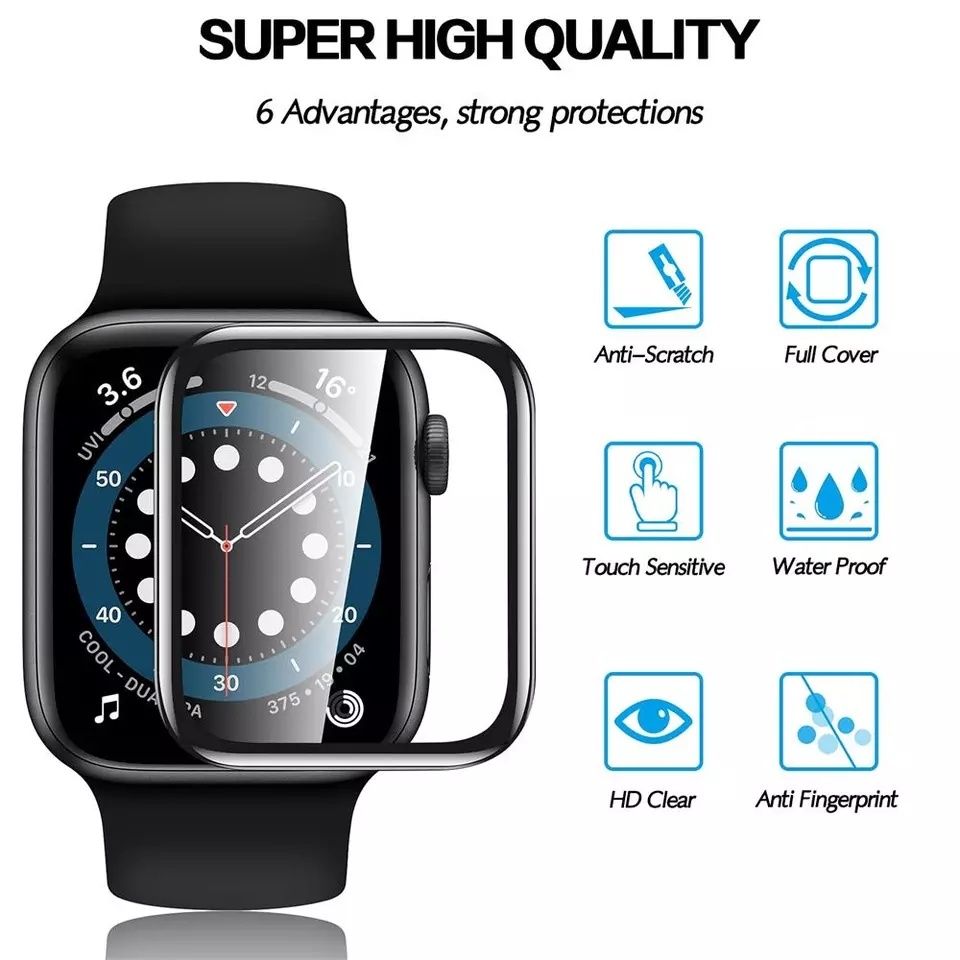 5D Протектор за Apple Watch Ultra 9 8 7 41 /45мм 4 5 6 SE 40 44 49