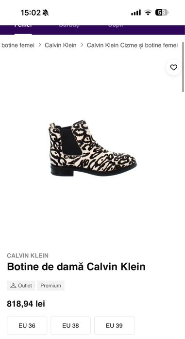 Botine /Ghete Calvin klein dama