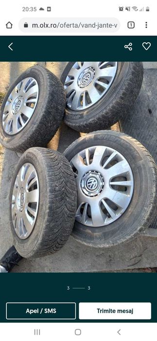 Jante tabla cu capace vw polo r14