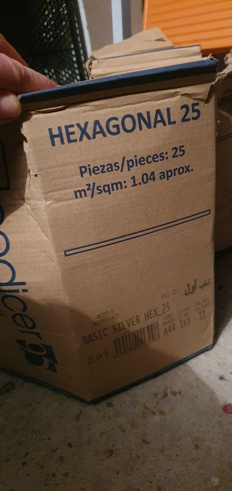 Gresie / Faianta hexagon gri alb hexagonal Codicer 95
