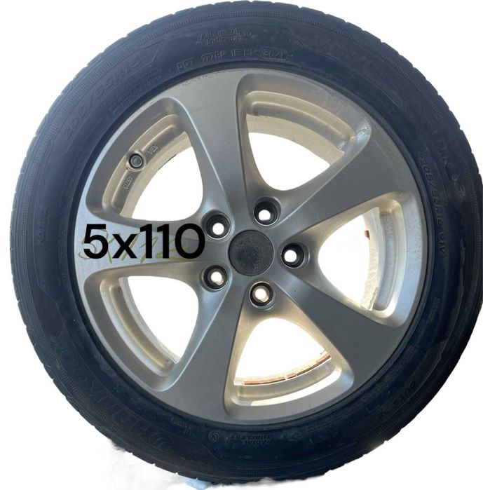 Set jante aliaj R16 Opel, Vw 5x110 cu anvelope de vara