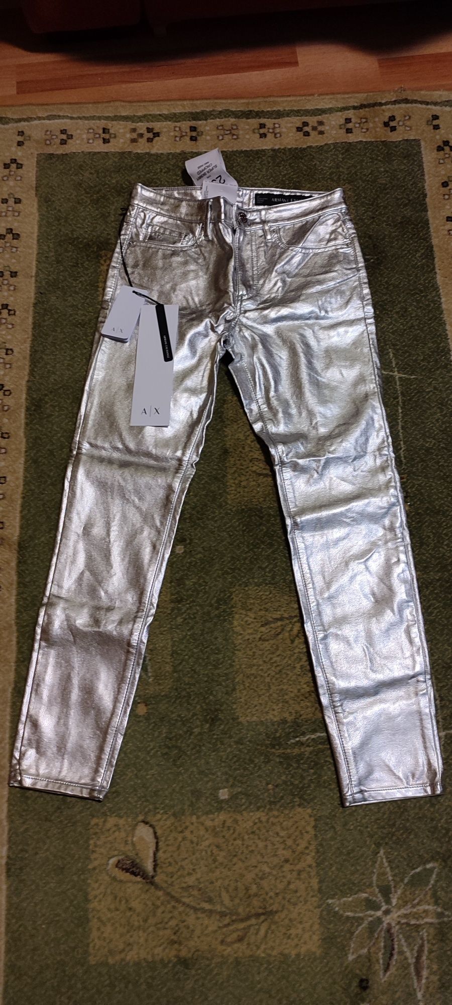 Blugi pantaloni ARMANI EXCHANGE originali  aspect metalizat marimea 25