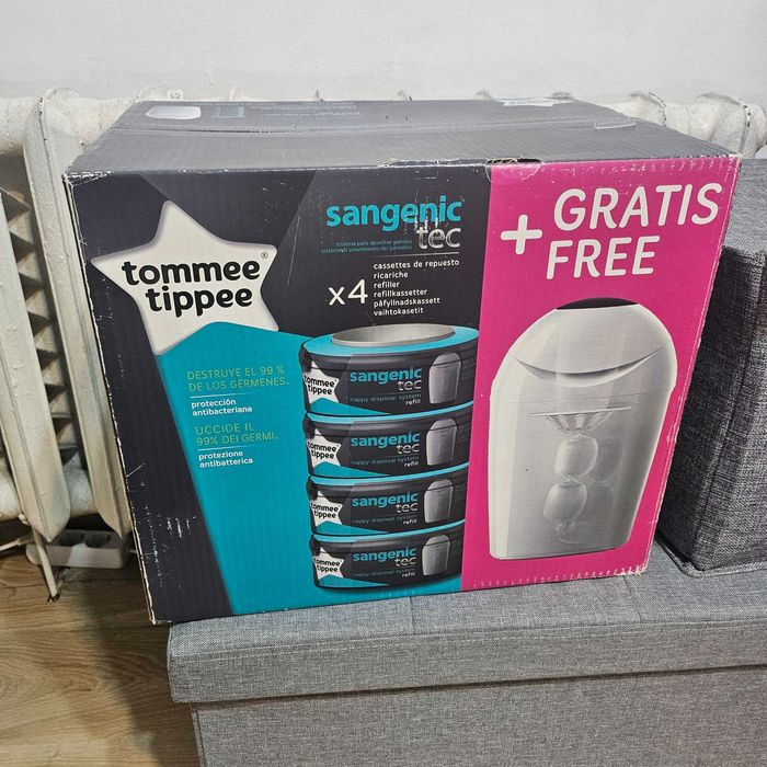 Cos scutece Sangenic Tec cu 4 rezerve Tommee Tippee
