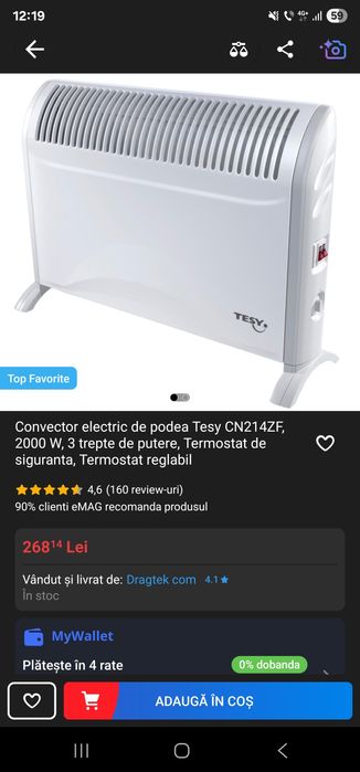 Convector TESY 2000w