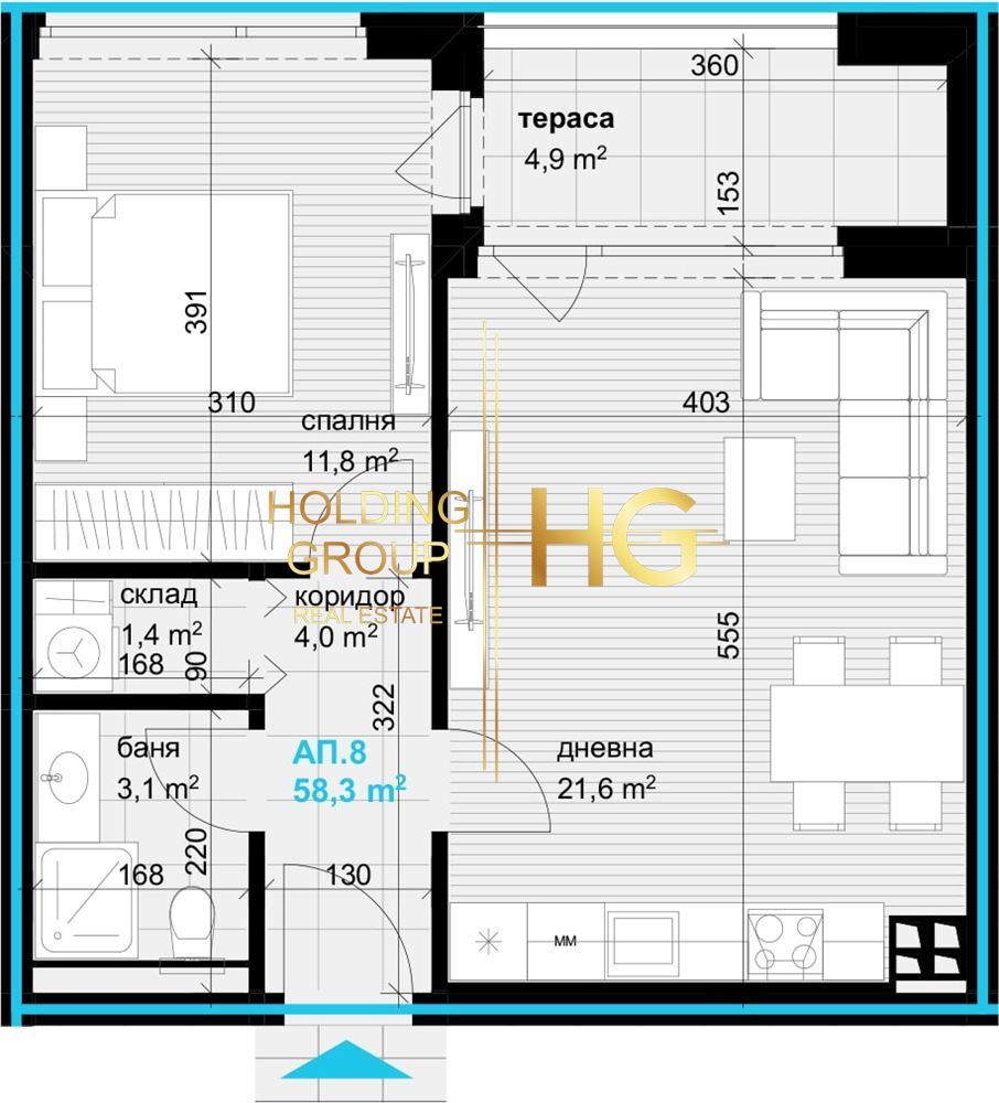 Продава се Двустаен апартамент в Варна, Аспарухово - 67 кв.м за 1221 €/кв.м - Снимка #1