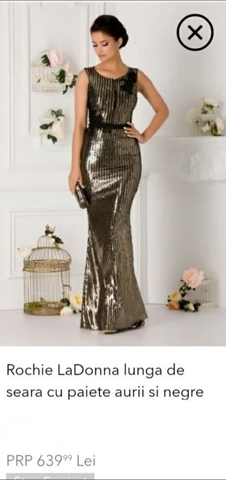 Rochie La Donna paiete aurii mar 40