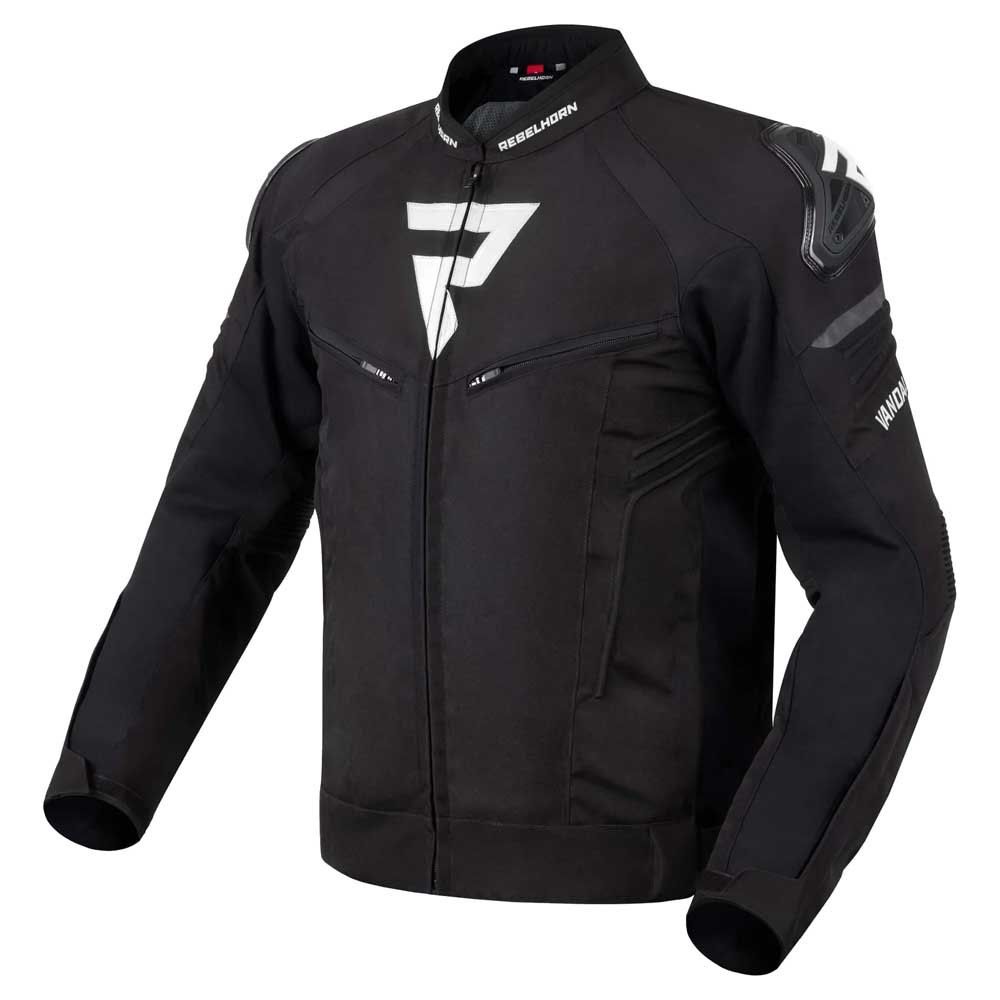 Geaca moto textil Rebelhorn Vandal Textile, negru/alb XS