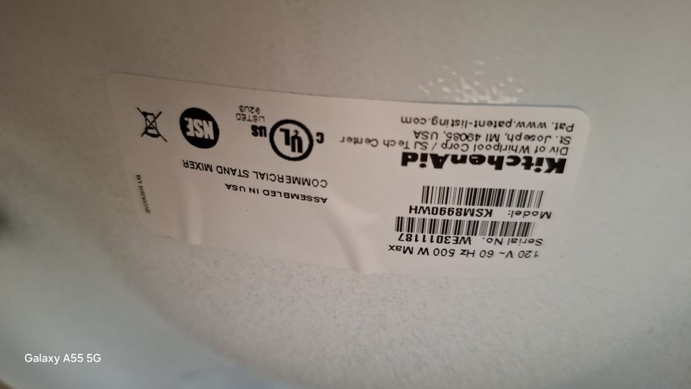 Kitchen aid Stand mixer 7.57ltr professional