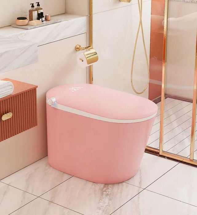 Мултифункционална розова смарт тоалетна L9 с биде подгрев сушене масаж