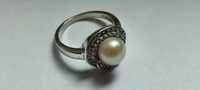Красивое женское серебряное кольцо с ЖЕМЧУГ ом