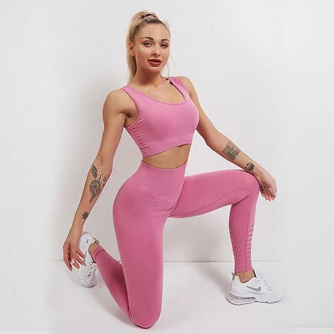 Дамски спортен комплект с повдигащ ефект, бюстие и клин, Push Up ефект