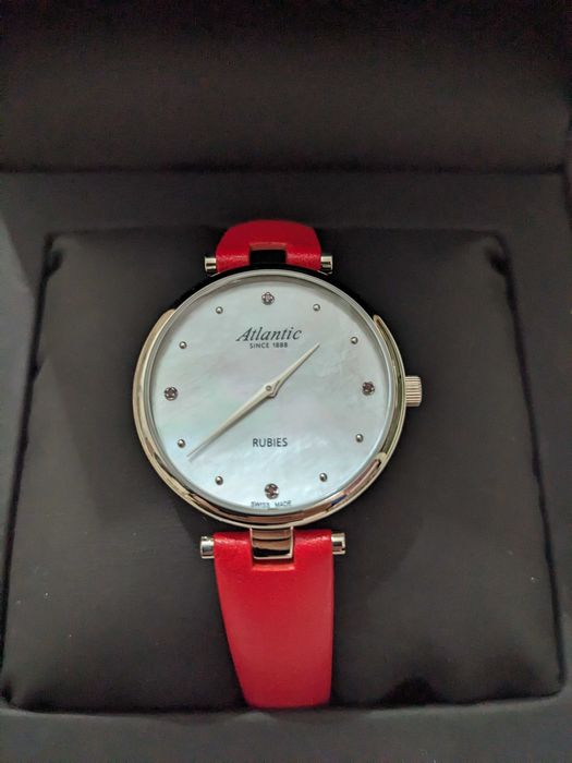 Ceas Atlantic dama Elegance Royal Rubies, cadran sidef, nou