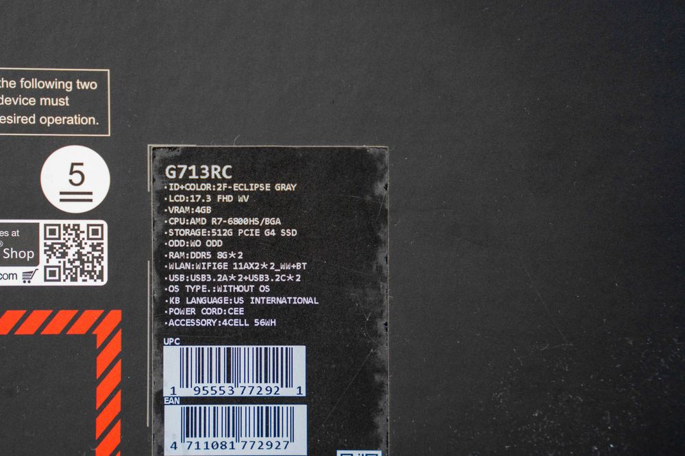 Laptop gaming Asus ROG G713 Ryzen7 6800HS 17 inch 144Hz