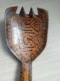 арабска рисувана дървена лъжица пирограф