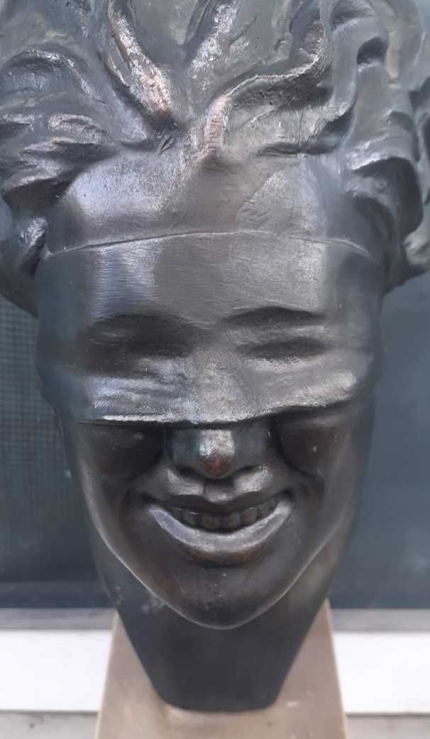 Statueta veche metalica - Doamna Justitiei  - semnata P. Uccello